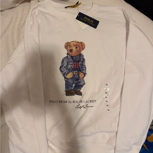 Polo by Ralph Lauren White Sweatshirt with Bear Graphic